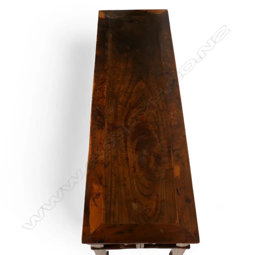 An early 19thC Chinese c.1850 low hardwood bench, Image 1++